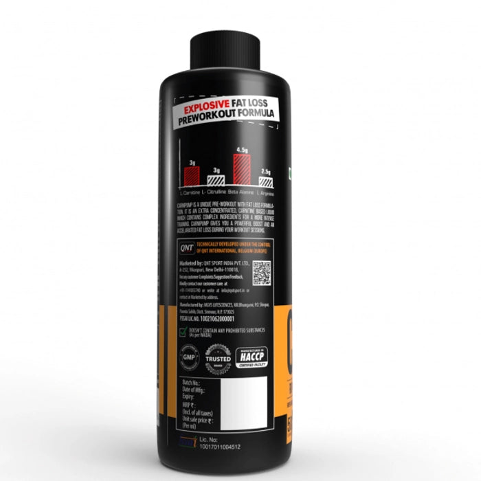 ๐ฅ QNT Carnipump Liquid Pre-Workout โ Navel Orange | 500ml