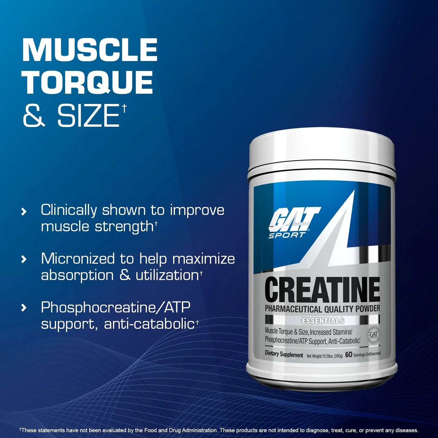 💥 GAT SPORT Creatine Monohydrate – 1000g (200 Servings)