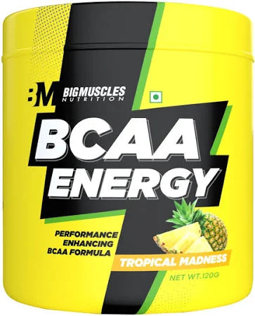 ⚡ Bigmuscles Nutrition BCAA Energy Powder – Tropical Madness (120g)
