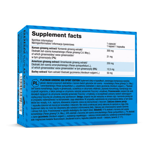 ⚡ Olimp Platinum Ginseng 550 Sport Edition – Power Up Your Performance (60 Capsules)