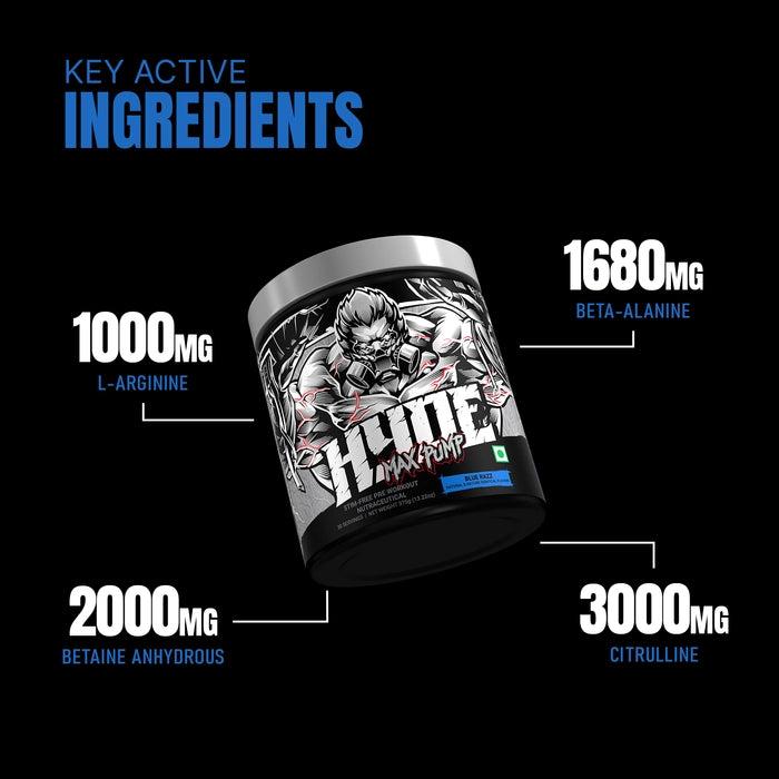 ๐ช ProSupps HYDE Max-Pump Pre Workout โ Blue Razz | 375g | 30 Servings