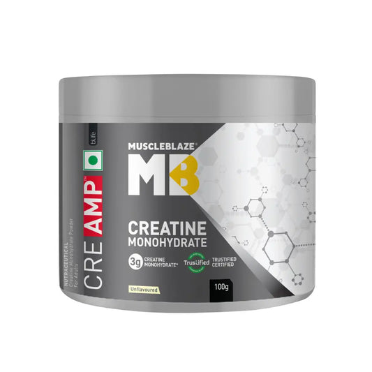 MuscleBlaze CreAMP Micronised Creatine – 100g (32 Servings)