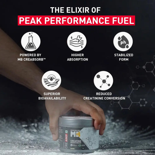 MuscleBlaze CreAMP Micronised Creatine – 100g (32 Servings)