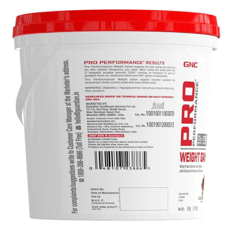 🍫 GNC Pro Performance Weight Gainer – Double Chocolate | 5 Kg