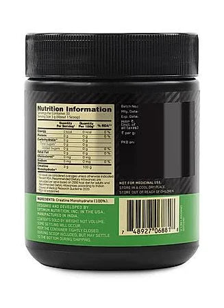 🏋️‍♂️ Optimum Nutrition (ON) Creatine Monohydrate – 100g Pure Micronized Creatine | 3g Per Serving | Performance • Strength • Power