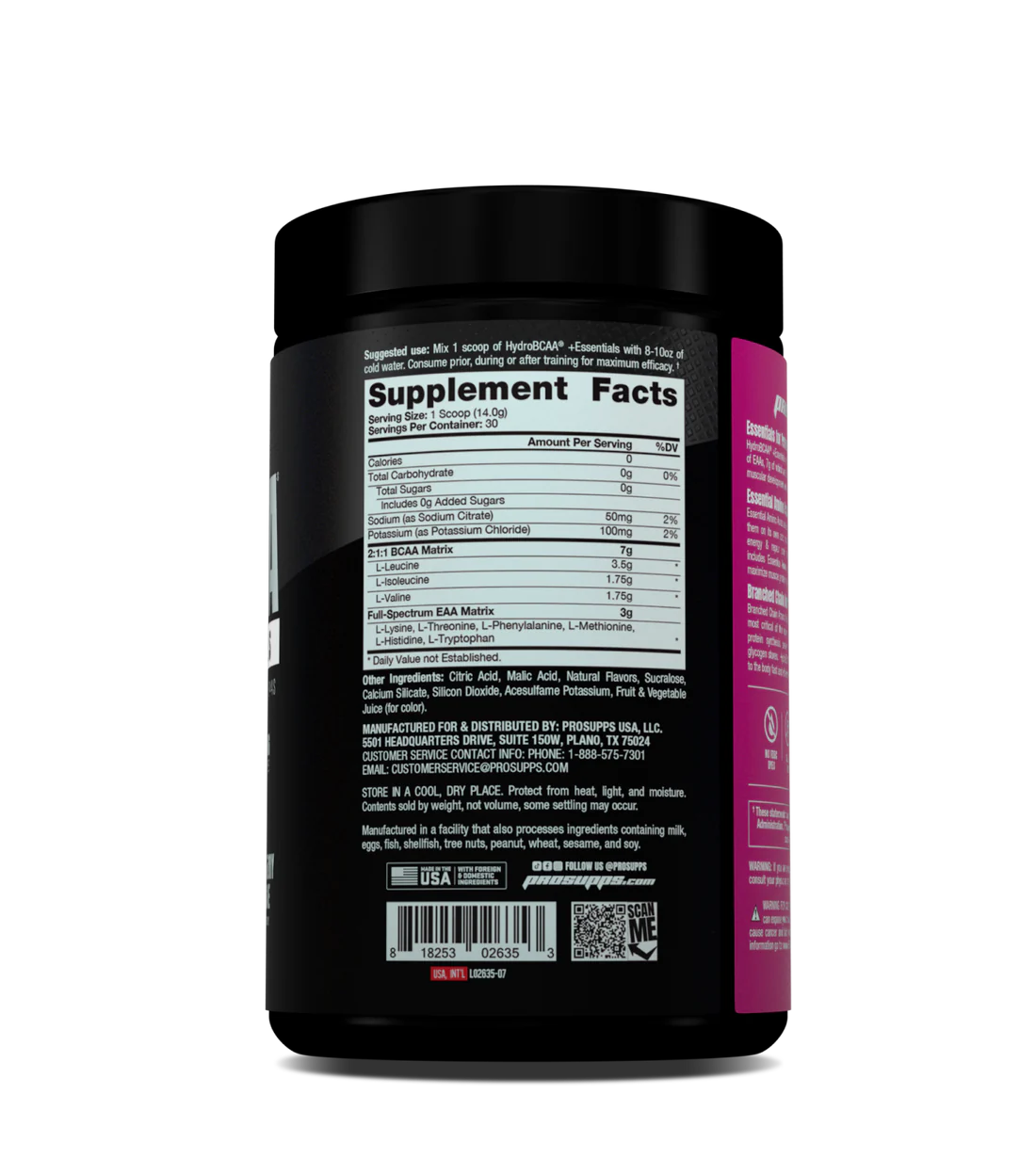 💧 PROSUPPS HydroBCAA Essentials – Blue Raspberry | 30 Servings