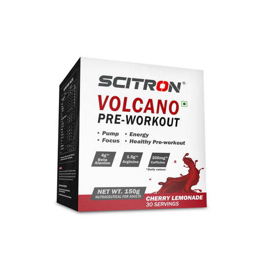💥 Scitron Volcano Pre-Workout – Green Apple | 300g (60 Servings)