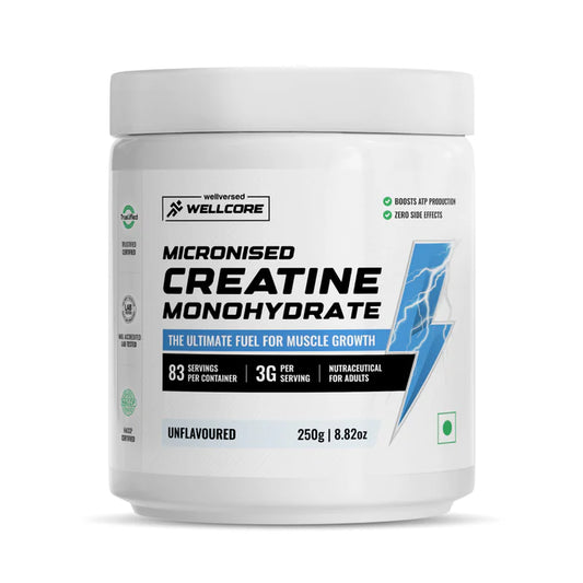 🔥 Wellcore Pure Micronised Creatine Monohydrate – 250g (Unflavoured)