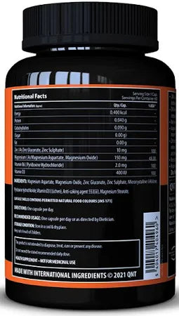 💪 QNT ZMA Supplement – Zinc, Magnesium & Vitamin D3 Formula